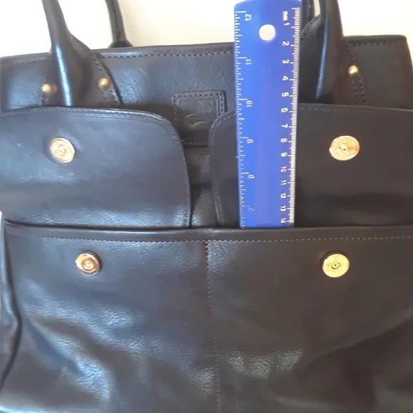 Dooney & Bourke Florentine Pocket Shopper in Black/Black - Picture 9 of 13